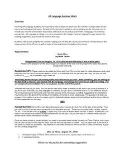 AP Language Summer Work Due on Mon, August 29, 2016: Please