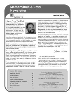 Summer 2008 - University of Denver