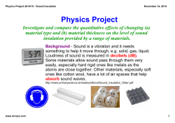 Physics Project 2014/15