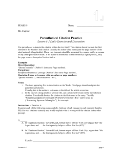 Worksheet 1J – Parenthetical Citation Practice