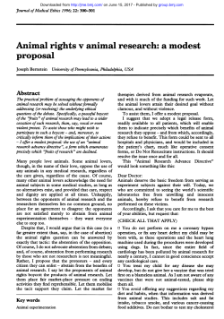 Animal rights v animal research: a modest proposal