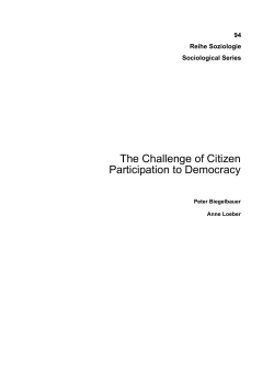 The Challenge of Citizen Participation to Democracy