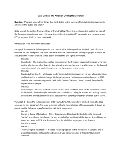 Essay Outline: The American Civil Rights Movement Question