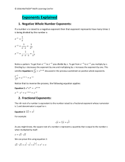 Negative Whole Number Exponents
