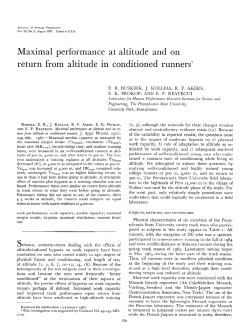 Maximal performance at altitude - University of Colorado Boulder