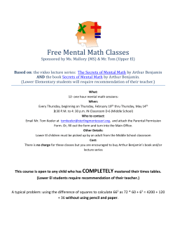 Free Mental Math Classes - Sterling Montessori Academy and