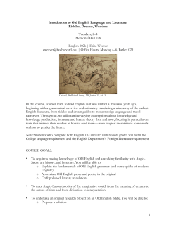 1 Introduction to Old English Language and Literature: Riddles