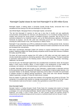 Keensight Capital closes its new fund Keensight IV at 250 million