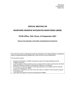biosphere reserve integrated monitoring (brim) programme