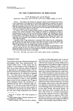 On the Composition of Bird Eggs
