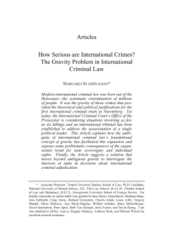 Articles How Serious are International Crimes? The Gravity Problem