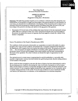 1983 DBQ - Populists - George Washington High School