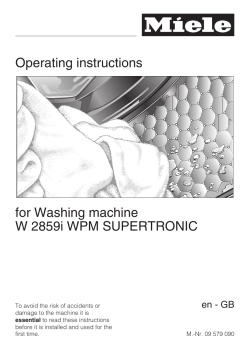 Operating instructions for Washing machine W 2859i WPM