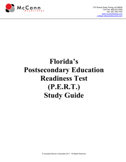 PERT Study Guide - Volusia County Schools