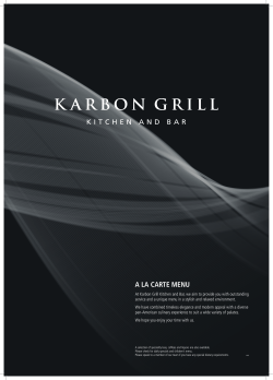 A LA CARTE MENU - Hilton Garden Inn