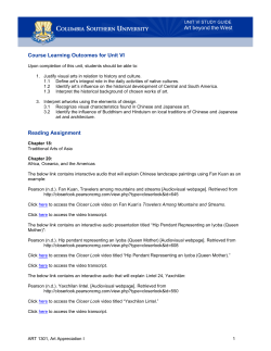 Course Learning Outcomes for Unit VI Reading Assignment Art