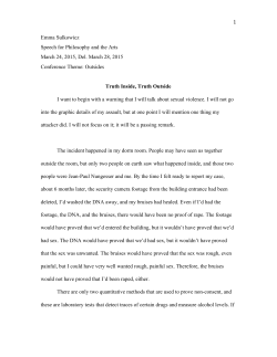 1 Emma Sulkowicz Speech for Philosophy and the Arts March 24