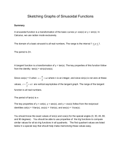Sketching Graphs of Sinusoidal Functions