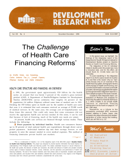 The Challenge of Health Care Financing Reforms*