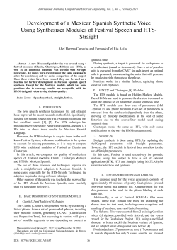 Development of a Mexican Spanish Synthetic Voice Using