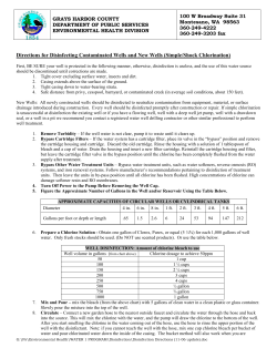Directions for Disinfecting Contaminated Wells and New Wells