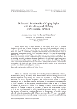 Differential relationship of coping styles with well-being and ill