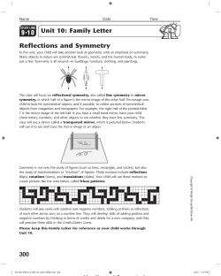 9 10 Unit 10: Family Letter Reflections and Symmetry