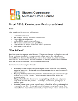 Excel 2010: Create your first spreadsheet