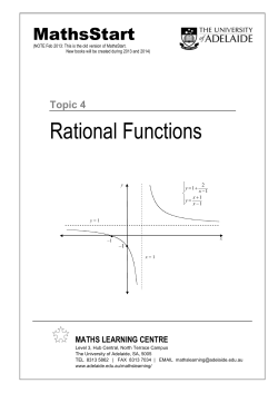 Rational Functions - The University of Adelaide