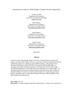 Emotional Cues and Low Birth Weight: Evidence from the Super Bowl