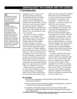 Earthquakes: The Horror and The Science