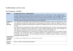 The KING`S Medium Term Plan - Drama Y9 LC3 Programme &ndash; 2015