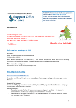 Information meetings at SDU Danish public funding Gl&aelig;delig Jul og