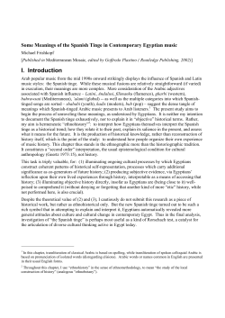 Some Meanings of the Spanish Tinge in Contemporary Egyptian