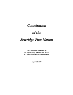 Constitution of the Sawridge First Nation