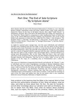 Are We At the End of the Reformation? Part One