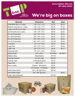 Moving boxes available in a range of sizes