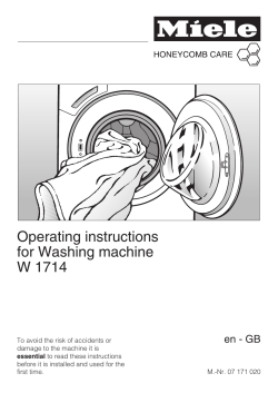 Operating instructions for Washing machine W 1714