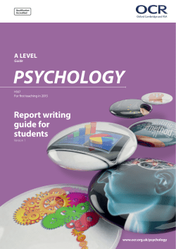 OCR A Level Psychology - Student Guide: Report Writing