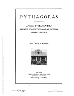 Pythagoras. Greek philosopher, initiate teacher