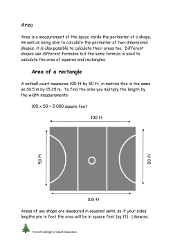 Area Area of a rectangle