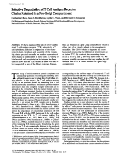Selective Degradation of T Cell Antigen Receptor Chains Retained
