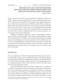 DIPLOMACY ON A SOUTH-SOUTH DIMENSION: THE LEGACY OF