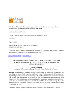 Local Hellenistic `Phoenician`-type amphora and other pottery