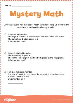 Mystery Math - Team Explore