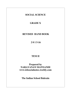 SOCIAL SCIENCE GRADE X REVISED HAND BOOK 2 0 1 5