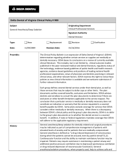Delta Dental of Virginia Clinical Policy # 900