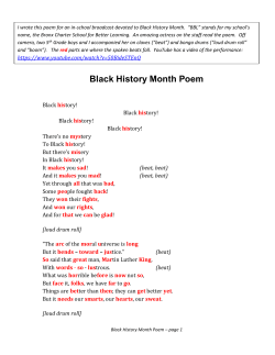 Black History Month Poem