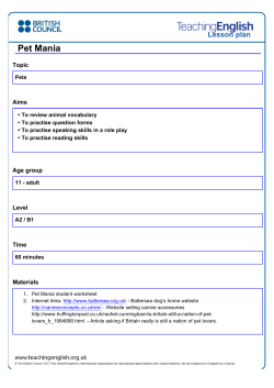 Pet Mania - TeachingEnglish