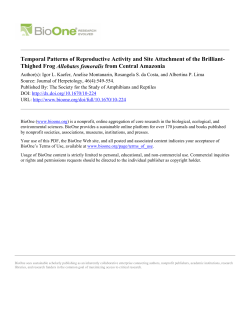 Temporal Patterns of Reproductive Activity and Site